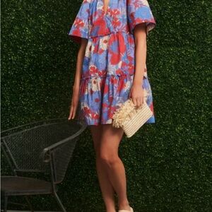 Tuckernuk Floral Blue and Red Dress